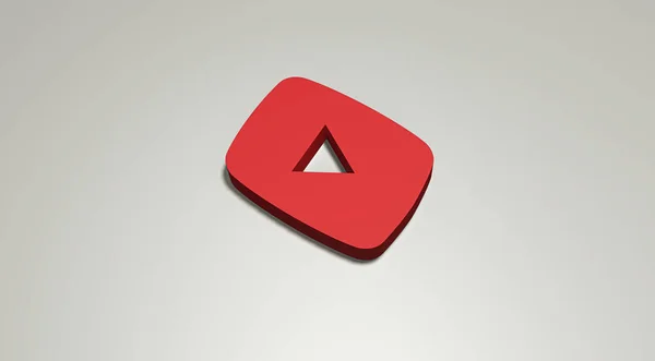 Logo Youtube White Ilustrasi Gambar Render Editorial — Stok Foto