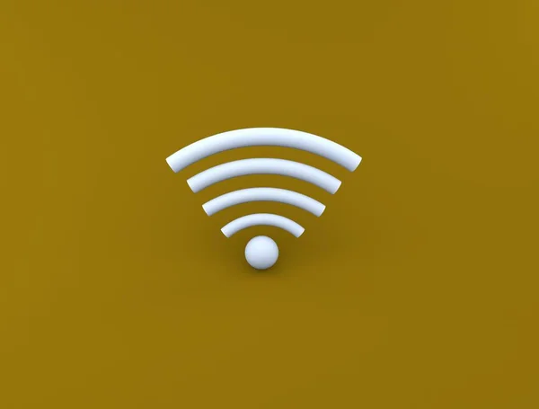Imagem Renderização Logotipo Wifi Fundo Sólido — Fotografia de Stock