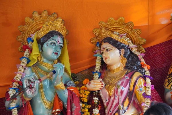 Statue Seigneur Krishan Des Dieux Indiens Radha — Photo