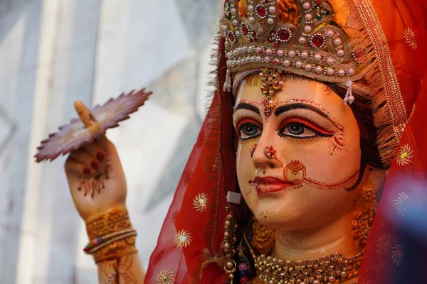 Maa Durga Close Imagem Rosto — Fotografia de Stock