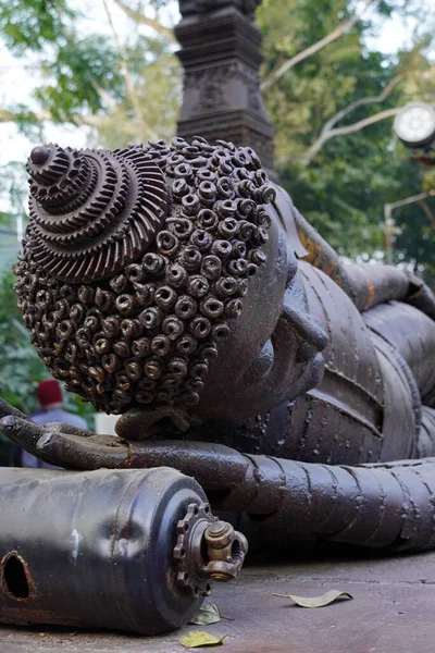 Close Imagem Buddha Adormecido Feita Com Ferro — Fotografia de Stock