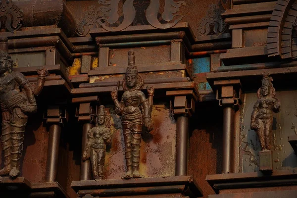 Θεοί Στο Ναό Meenakshi Στο Ναό Minakshi Sundareshwara Madurai Tamil — Φωτογραφία Αρχείου