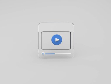 Görüntü Oynatıcı in veya şeffaf illüstrasyon 3d resimleme Resmi