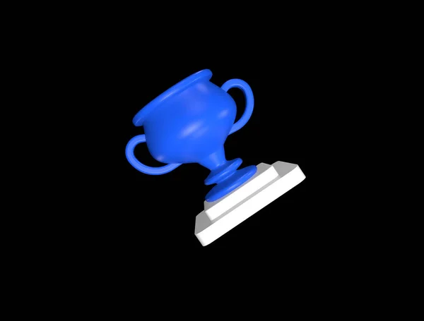 Ganador Mínimo Copa Trofeo Confeti Renderizado — Foto de Stock