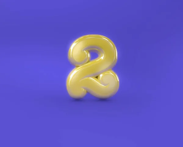 Golden Skrivet Brev Foil Balloon Render Illustration Brev Folie Ballong — Stockfoto