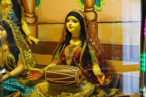Indyjski Muzyk Kobieta Dhol — Zdjęcie stockowe