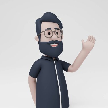 3 Boyutlu Adam Beyaz Tahtada Sunar