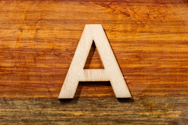 Wooden Letters Wooden Background Top View — Stok fotoğraf