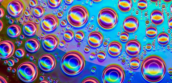 Background Colorful Water Drops Closeup — Foto Stock