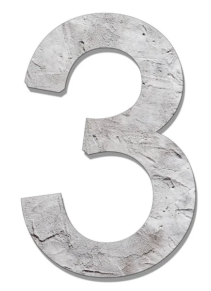 Number Concrete Texture White Background — Stok fotoğraf