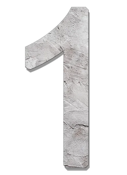 Number Concrete Texture White Background — Foto Stock