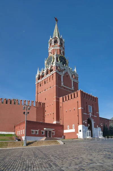 Torre Spasskaya Del Kremlin Moscú Plaza Roja Día Otoño Rusia — Foto de Stock