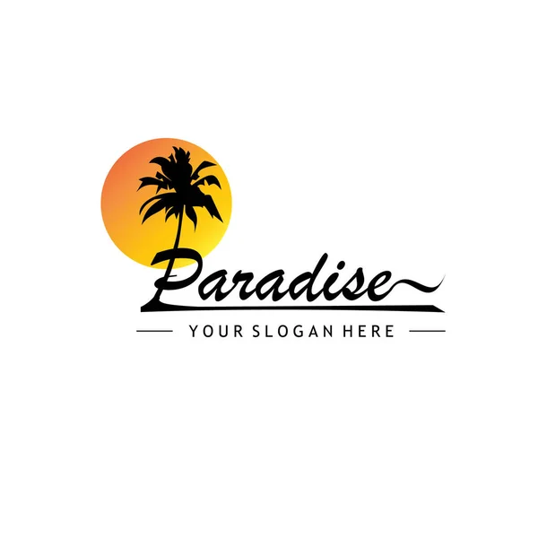 Logo Kokosového Stromu Paradise Pro Venkovní Firmu Royalty Free Stock Vektory