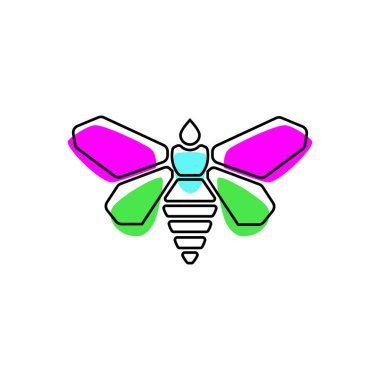 Kelebek ya da arı rengi tam logo simgesi