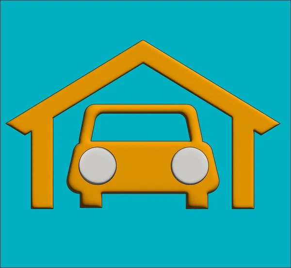 Illustration Icon Car Garage — Zdjęcie stockowe