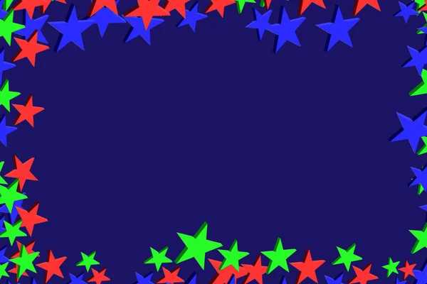 Image Blue Frame Stars Red Green Blue — Fotografia de Stock