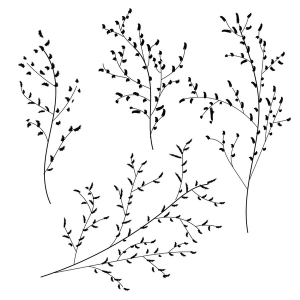 Гілки Дерева Векторне Зображення Ізольоване Білому Фоні — стоковий вектор