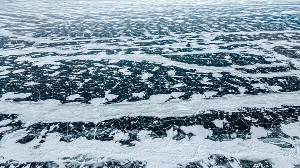 Вид Заморожену Воду Зверху Текстурами Візерунками — стокове фото