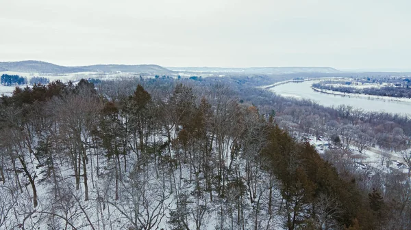 Una Vista Mañana Temprano Las Colinas Cubiertas Nieve — Foto de Stock