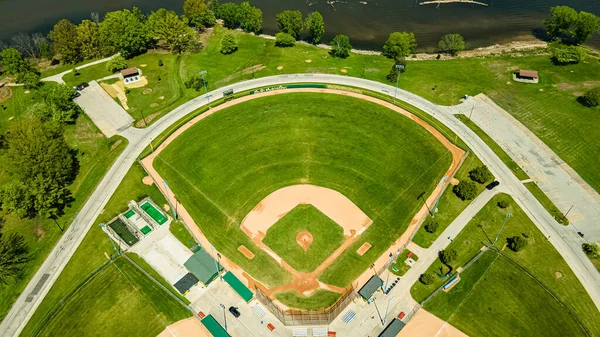 Hot Summer Day Public Park Green Bay Wisconsin Its Baseball — Foto de Stock