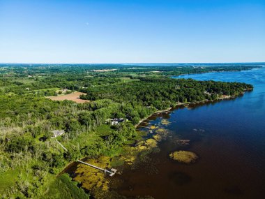 A hot summer day with a scene of the lake during the hot season
