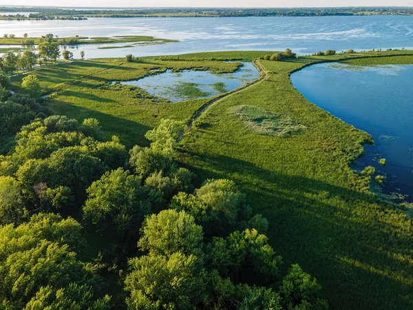 Oshkosh Wisconsin Trail Leads Out Brekawall Fox River Summer — Stock fotografie