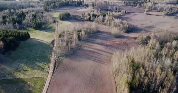 Geploegd Veld Boerderij Met Zonsondergang Landbouwconcept Planten Landbouwkundige Natuurlijke Seizoen — Stockvideo