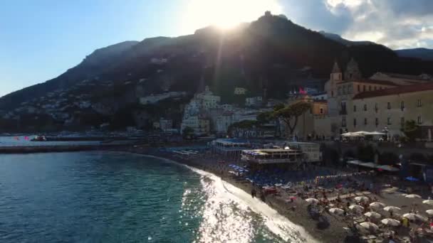 Time Lapse Majestic Sunset Sunrise Overlooking Amalfi Coast Italy People — Stock Video