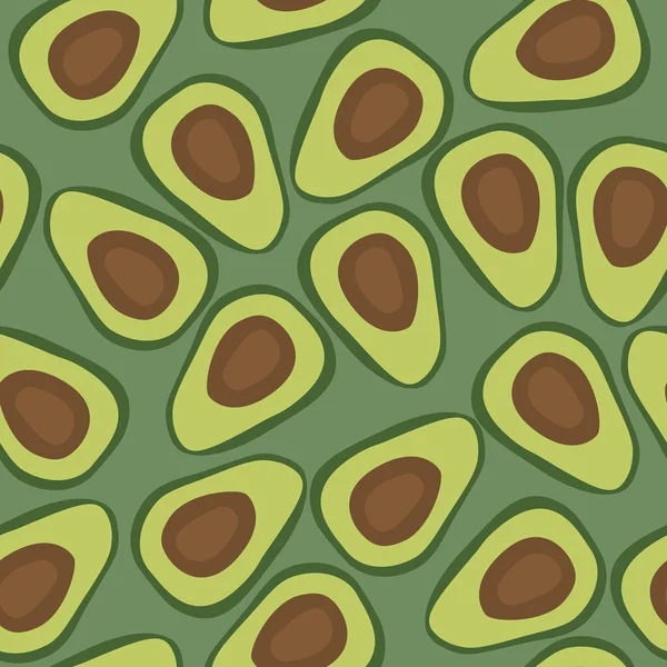 Patrón afrutado con fruta de aguacate — Vector de stock