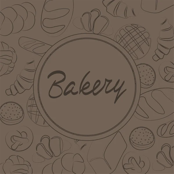 Модний векторний дизайн для пекарні або кафе. Ілюстрації булочок, хліба, багетта та інших випічок для упаковки, етикеток, або вивісок. Лінійне мистецтво ілюстрація їжі для банера, флаєра або меню. . — стоковий вектор