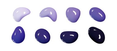 Gerçekçi vektör 3 boyutlu şekiller beyaz arkaplanda izole edilmiş. Bir dizi parlak renkli boya ya da vernik.