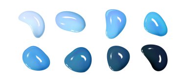 Gerçekçi vektör 3 boyutlu şekiller beyaz arkaplanda izole edilmiş. Bir dizi parlak renkli boya ya da vernik.