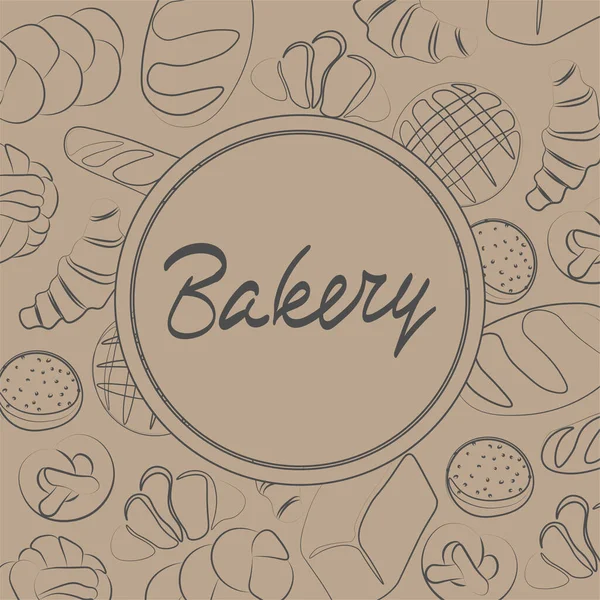 Conception vectorielle à la mode pour la boulangerie ou le café.Illustrations de petits pains, pain, baguette et autres pâtisseries pour l'emballage, les étiquettes ou la signalétique.. — Image vectorielle
