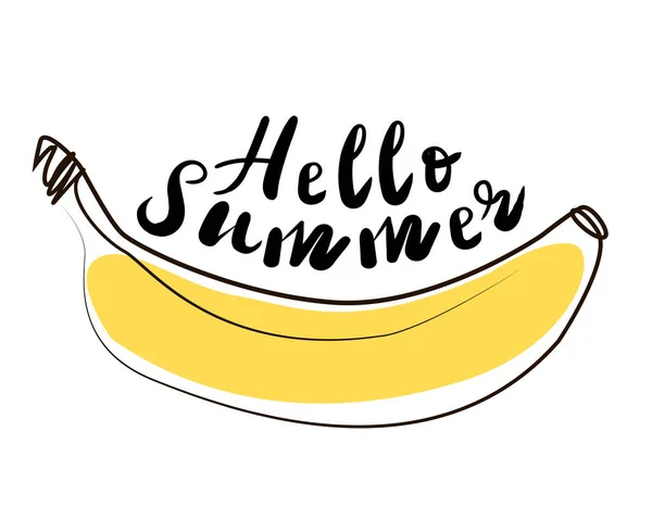 Wektor letni banan izolowany na białym tle. Letnie pozdrowienia. Kolorowe tkaniny dla Twojego projektu. — Wektor stockowy