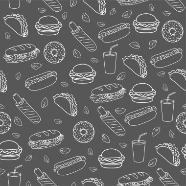 Kafe için modaya uygun Fast Food modeli. 