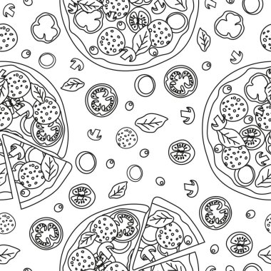 Pizzacı için son moda vektör pizza modeli