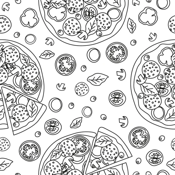 Trendy vector pizza pattern for pizzeria