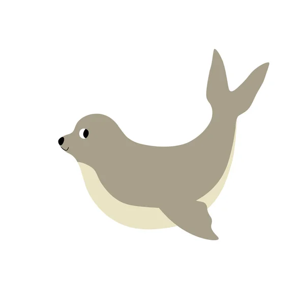 Cute Vector Ocean Illustration Seal Underwater Cartoon Creatures Marine Animals — ストックベクタ