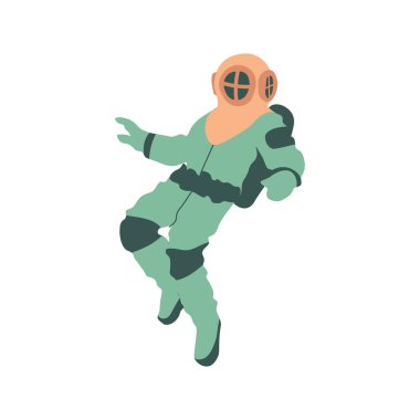 Dalgıç dalgıçlı şirin vektör okyanus çizimi. Sualtı çizgi film yaratıkları. Kumaş, giysi, kitap, kartpostal, ambalaj kağıdı için sevimli çocuklar..