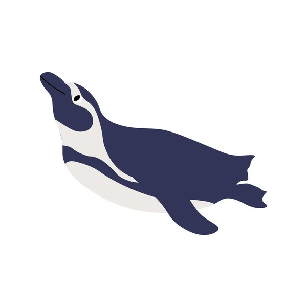 Roztomilé Vektorové Ilustrace Oceánu Tučňákem Podvodní Kreslené Výtvory Mořská Zvířátka — Stockový vektor