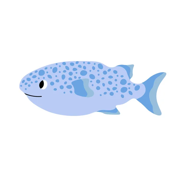 Cute Vector Ocean Illustration Pufferfish Underwater Cartoon Creatures Marine Animals — Vector de stock