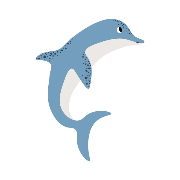 Cute Vector Ocean Illustration Dolphin Underwater Cartoon Creatures Marine Animals — Stockvektor