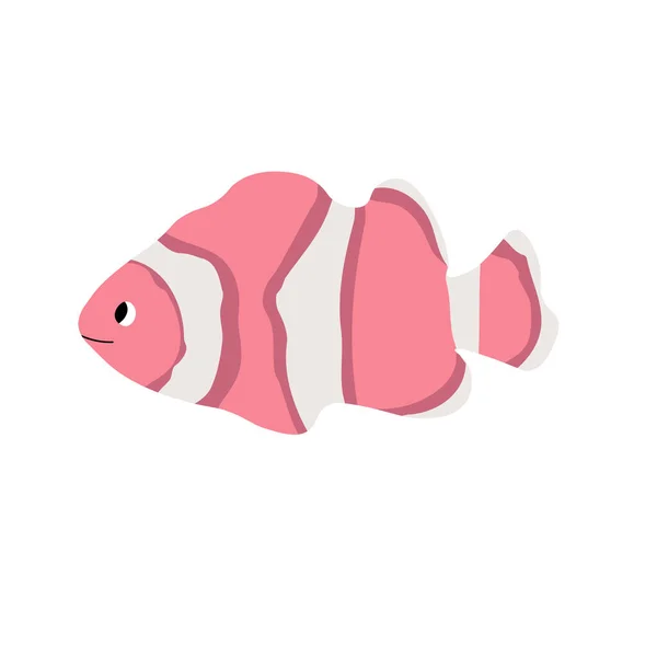 Cute Vector Ocean Illustration Clown Fish Underwater Cartoon Creatures Marine — ストックベクタ