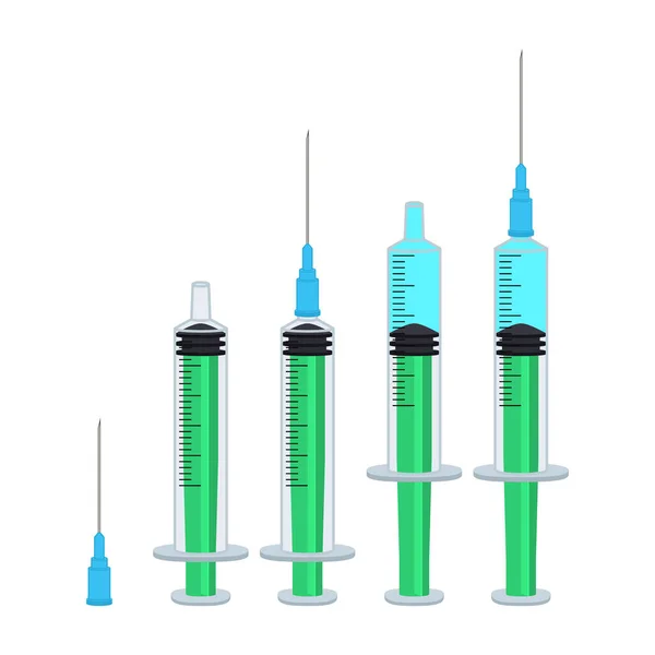 简单的注射器充满液体和空的 矢量说明 — 图库矢量图片