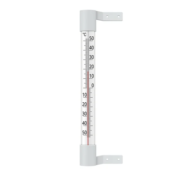 Realistisches Celsius Straßenthermometer Vertikales Thermometer Aus Nächster Nähe Vektorillustration — Stockvektor