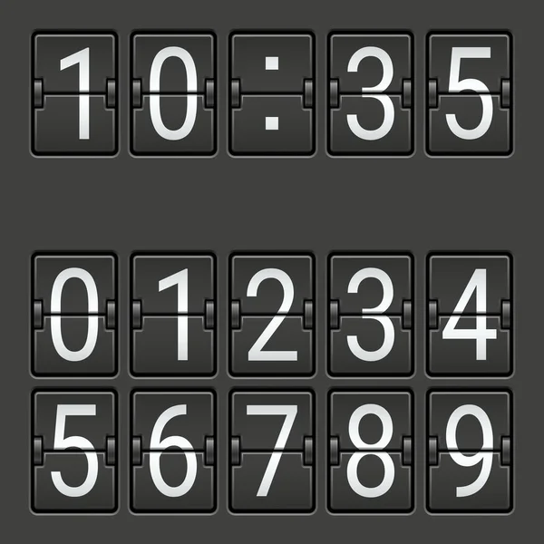 Satz Numerischer Anzeigetafeln Uhr Form Von Numerischen Anzeigetafeln Vektorillustration — Stockvektor
