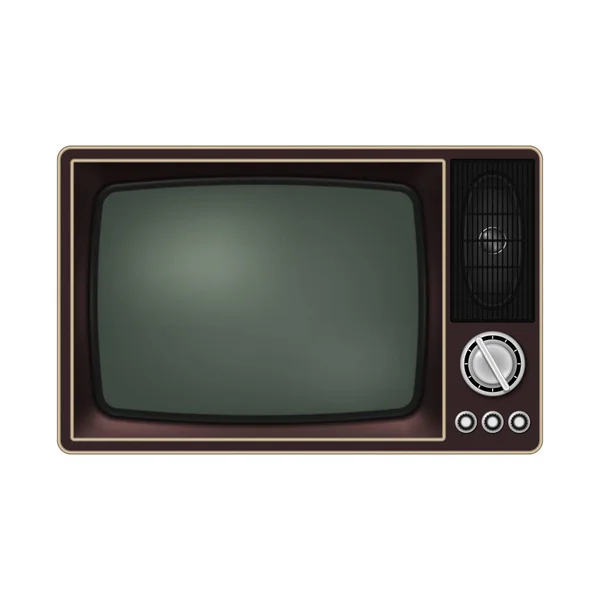 Retro Fernseher Auf Weißem Hintergrund Alter Röhrenfernseher Vektorillustration — Stockvektor