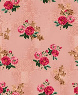 Çok renkli eşleşen güzel çiçek izin tasarımı