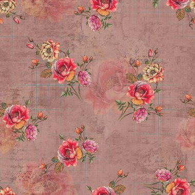 Çok renkli eşleşen güzel çiçek izin tasarımı