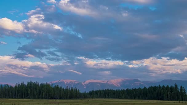 Захід Сонця Степу Північна Чуя Алтайських Гір Росія Timelapse — стокове відео